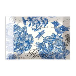 Seifenschale Glas - Indigo Cotton - rechteckig 14,5 x 9,5 cm von MICHEL DESIGN WORKS