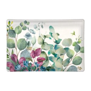Seifenschale Glas - Eucalyptus & Mint - rechteckig 14,5 x 9,5 cm von MICHEL DESIGN WORKS