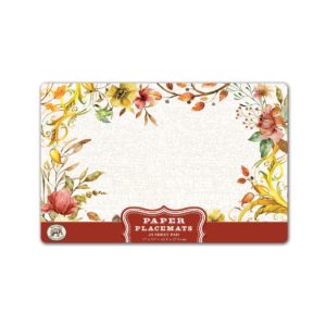 Platzset  43x 28 cm 25er Pack - Fall Leaves & Flowers- von MICHEL DESIGN WORKS