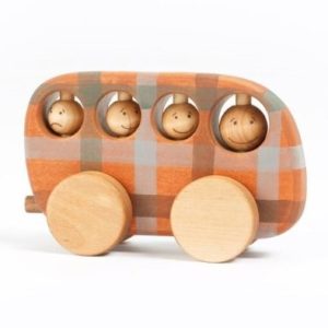 Holz Bus bunt Schulbus Schiebespielzeug Spielzeug, Holzspielzeug von FRIENDLY TOYS