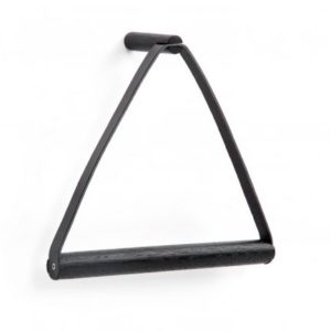 Handtuchhalter Holz Leder black oak von By Wirth