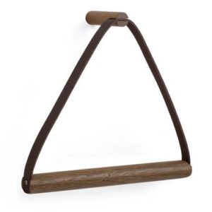Handtuchhalter Holz Leder smoked oak von By Wirth