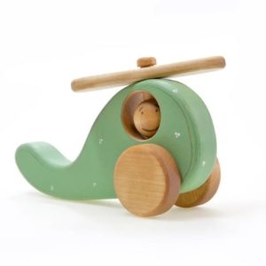 Hubschrauber Helikopter mintgrün Spielzeug, Holzspielzeug von FRIENDLY TOYS