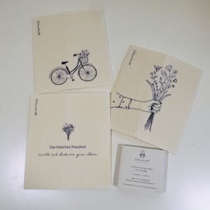 Schwammtücher 3er Set weiß Blumenliebe von Eulenschnitt