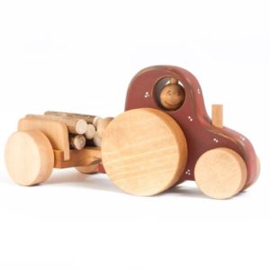 Holz Traktor mit Anhänger Spielzeug, Holzspielzeug von FRIENDLY TOYS
