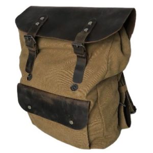 Rucksack “JASPER” aus Leder und Segeltuch hellbraun von Nordlicht Bags