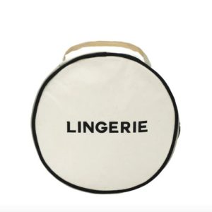 Rundes Dessous-Etui Dessous-Täschchen beige "LINGERIE" von BAG-ALL