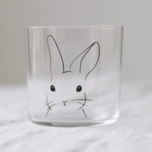 Trinkglas Hase schwarz von Eulenschnitt