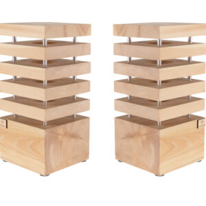 Zirben Lampen Paar 14 x 14 x 30 cm