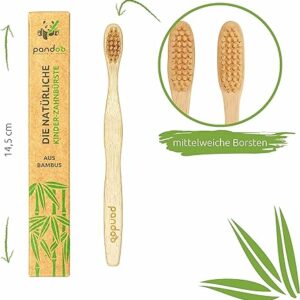 pandoo 4er Set Bambus Zahnbürste - Speziell für Kinder