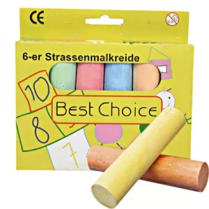 Straßenmalkreide Best Choice 6 Stück - 10 cm Jumbo Kreide - Malkreide