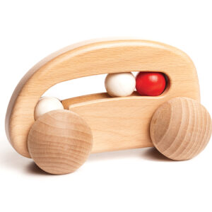 Bajo Holzspielzeug Auto transparent mit Kugeln