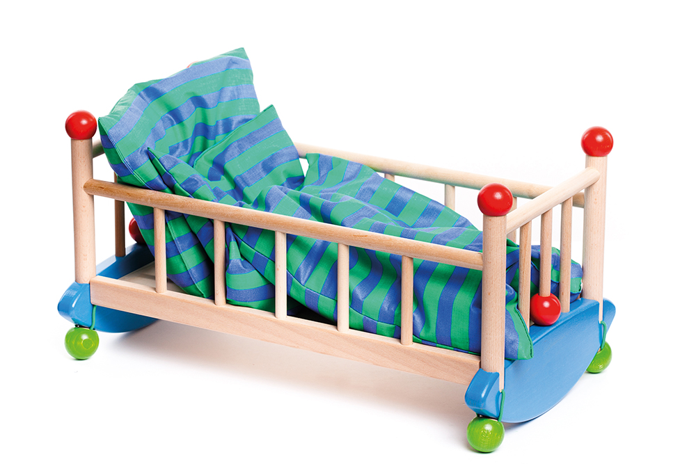 Bajo Holzspielzeug Puppen Wiegebett