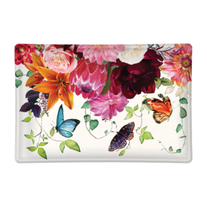 Seifenschale Glas - Sweet floral melody - rechteckig 14,5 x 9,5 cm von MICHEL DESIGN WORKS