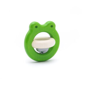 Bajo Holzspielzeug Rassel Frosch grün