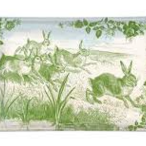 Seifenschale Glas - Bunny Toile - rechteckig 14,5 x 9,5 cm von MICHEL DESIGN WORKS