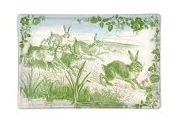 Seifenschale Glas - Bunny Toile - rechteckig 14,5 x 9,5 cm von MICHEL DESIGN WORKS