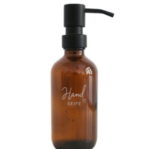 Seifenspender Handseife 250 ml Braunglasflasche mit 2 Verschlüssen